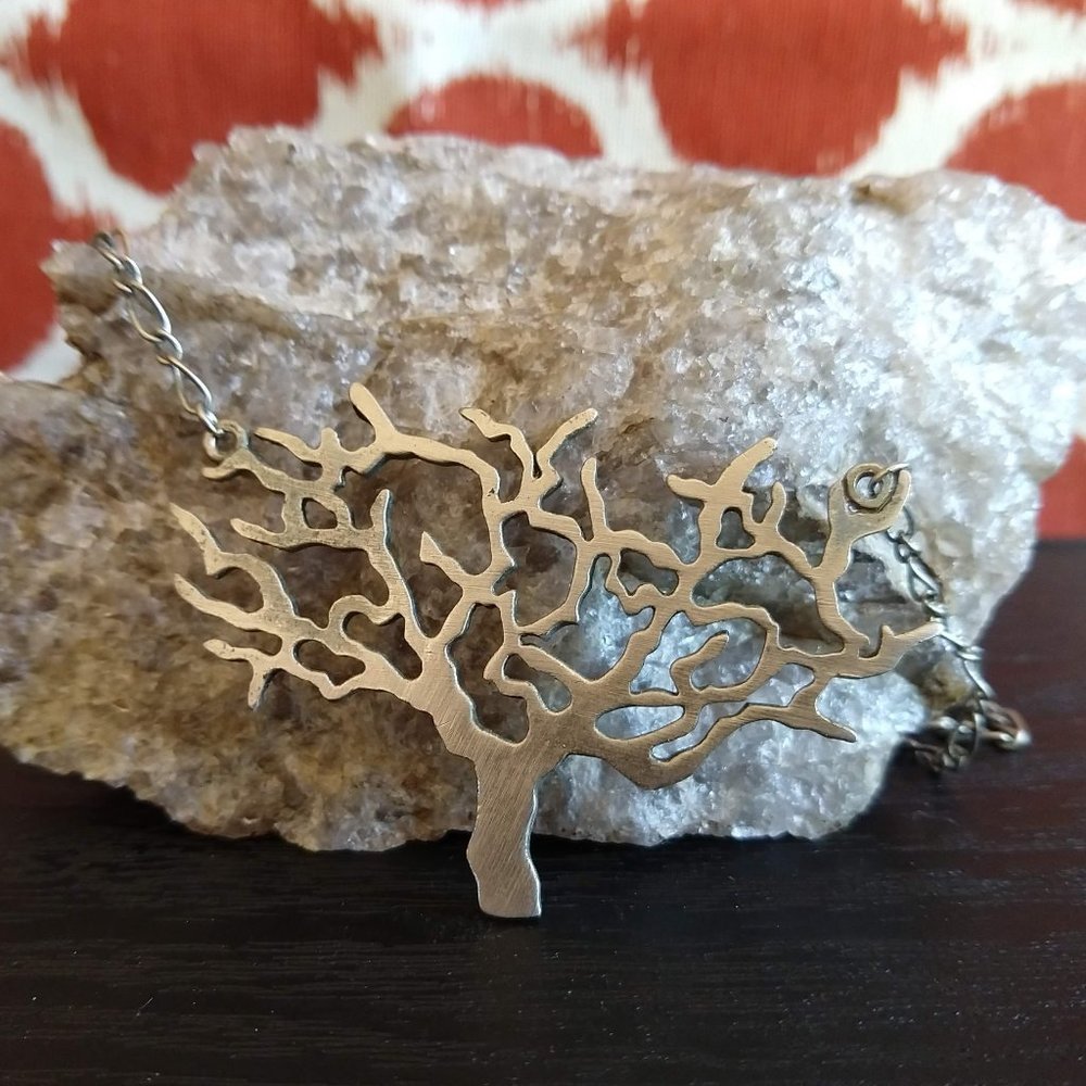 Gold-tone tree necklace